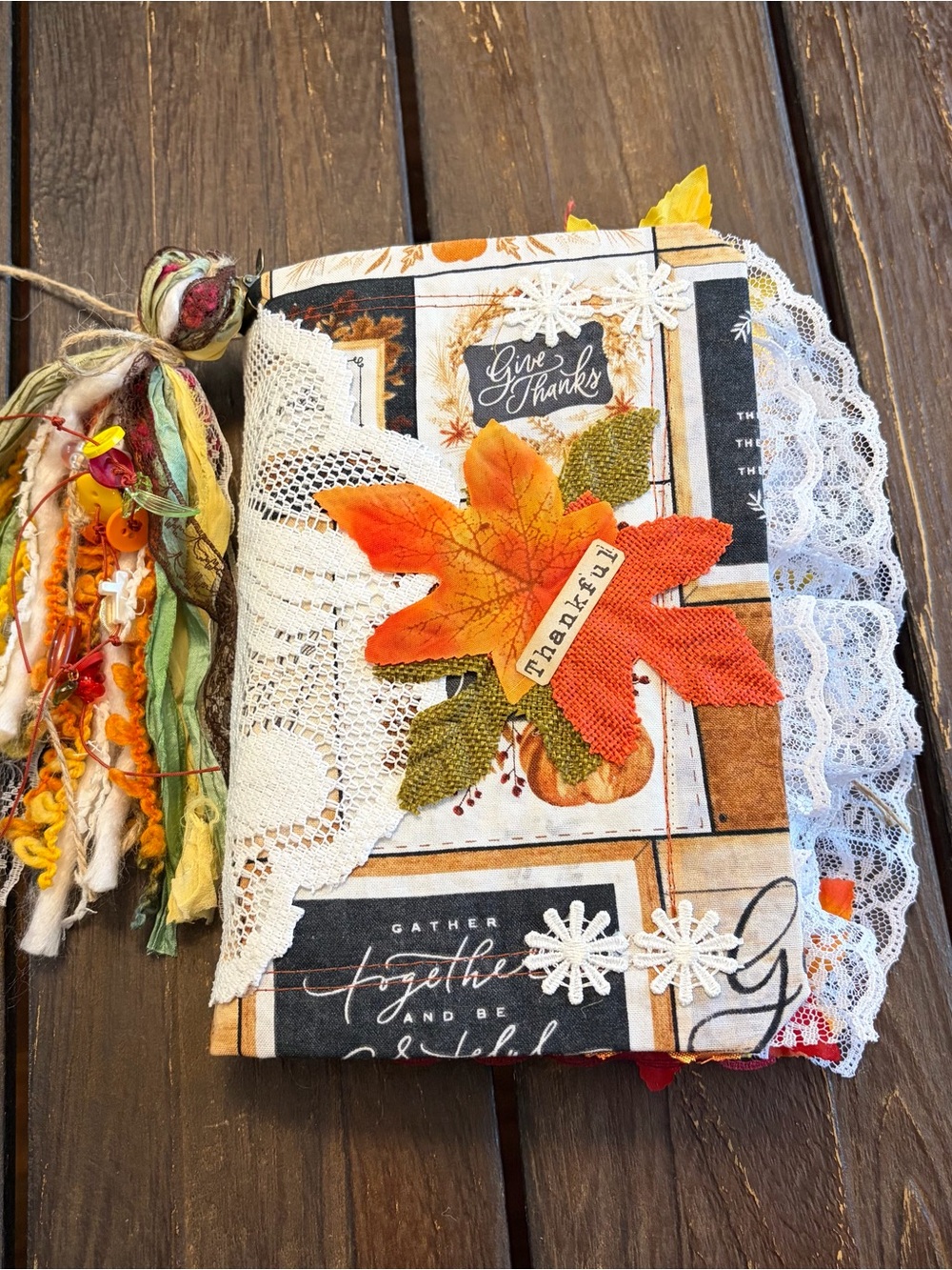 Fall Autumn Junk Journal Softcover Give Thanks Gather Thankful Decorated 3 Sig